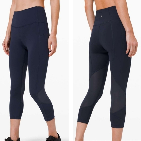 ❤️ 3 for $35 Lululemon Pace Rival  High Rise Crop leggings thigh pockets black 4 - Picture 1 of 11